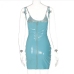 12Sexy Zipper Up Spaghetti Strap  Cocktail Sleeveless Dress