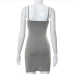 6Simple Design Solid Backless Camisole Short Dress