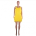 3Simple Design Solid Tassel Sleeveless Dress