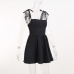 13Solid Color Tie Wrap Sleeveless Mini Dress