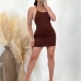 6Solid Sexy Backless Slim Fitted Mini Dress