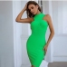 3Spring Fashion Green Sleeveless Bodycon Dress