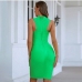 4Spring Fashion Green Sleeveless Bodycon Dress