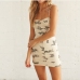 4Street Butterfly Print Ruched Camisole Mini Dress