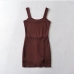 5Streetwear Summer Plain Slit Camisole Dress
