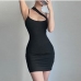 3Stylish Black Backless Sleeveless Short Dress
