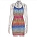 6Stylish Multicolored Halter Summer Sleeveless Dress