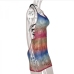 10Stylish Multicolored Halter Summer Sleeveless Dress