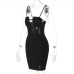 10Stylish Patchwork Sleeveless Bodycon Mini Dress