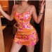 4Stylish Printed Spaghetti Strap Cowl Neck Dress