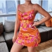 5Stylish Printed Spaghetti Strap Cowl Neck Dress