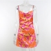 6Stylish Printed Spaghetti Strap Cowl Neck Dress