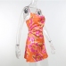 8Stylish Printed Spaghetti Strap Cowl Neck Dress