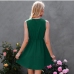 3Summer Chiffon  V Neck Sleeveless Short Dress