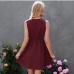 6Summer Chiffon  V Neck Sleeveless Short Dress
