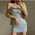 12Summer Printed Backless Spaghetti Strap  Sleeveless Dress