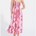 1Summer Ruched Print Sleeveless Midi Dress