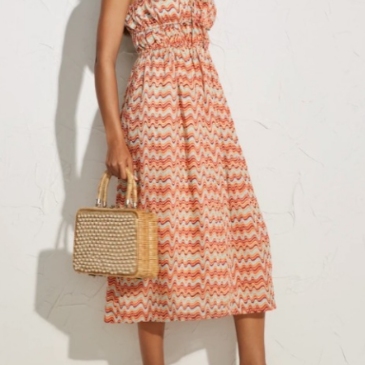 Summer Trends Wave Printed Spaghetti Strap Dress