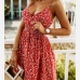 13Summer V Neck Floral Sleeveless Dress For Women