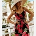 7Summer V Neck Floral Sleeveless Dress For Women