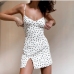 8Summer White Floral Tatting Spaghetti Strap  Sleeveless Dress