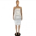 4Summer White Ruched Sleeveless Cami Dress