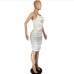 5Summer White Ruched Sleeveless Cami Dress