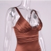 5Trending V Neck Ruched Sleeveless Mini Dress