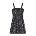 5Trendy Black A-Line Sleeveless Floral Print Dress