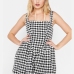 1Trendy Houndstooth Square Neck Pleated Dresses