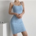 1Trendy Temperament Solid Sleeveless Knit Dress