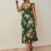 1Vocation Floral Ruffle Sleeveless Dress Backless For Women