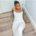 4White Sleeveless Bodycon Midi Dresses For Women