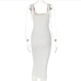 6White Sleeveless Bodycon Midi Dresses For Women