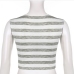10  Fashion Butterfly Pattern Stripe Short Sleeve Crop Top
