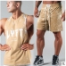 1Popular Sleeveless Letter Two Piece Athletic Wear 