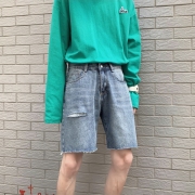  Leisure Time Ripped Denim Short Pants For Men