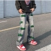 1 Men's  Fashion Embroidered Printing Loose Jeans