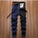 1 Poplar Contrast Color Ruched Jeans For Men