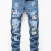 1Autumn Blue Ripped Straight Jeans For Men