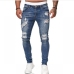 4Hip Hop Ripped Mid Waist Jeans For Men