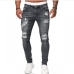 1Hip Hop Ripped Mid Waist Jeans For Men