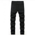 12Men Casual Solid Mid Waist Jeans