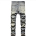 3Personality Hole Print Mid Waist Jeans For Men