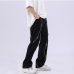 3Personality Black Zipper Patchwork Design Straight Pants