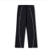 6Personality Black Zipper Patchwork Design Straight Pants