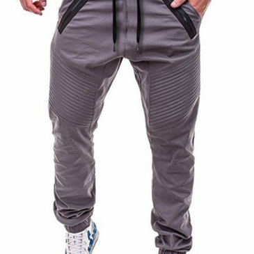 Sporty Drawstring Waist Pockets Trousers For Men