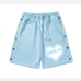 1Heart Printed Button Loose Short Pants For Men