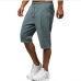 7Solid Cotton Linen Breathable Straight Half Pants Mens
