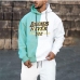6Personality Contrast Color Letter Long Sleeve Hoodie